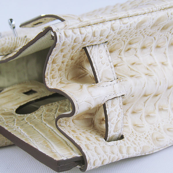 Replica Hermes Birkin 30CM Crocodile Head Veins Bag Cream 6088 On Sale - Click Image to Close